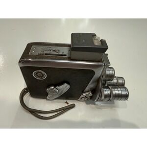 Vintage Keystone 8mm Movie Camera Triple Turret Elgeet Lenses Retro Film Prop